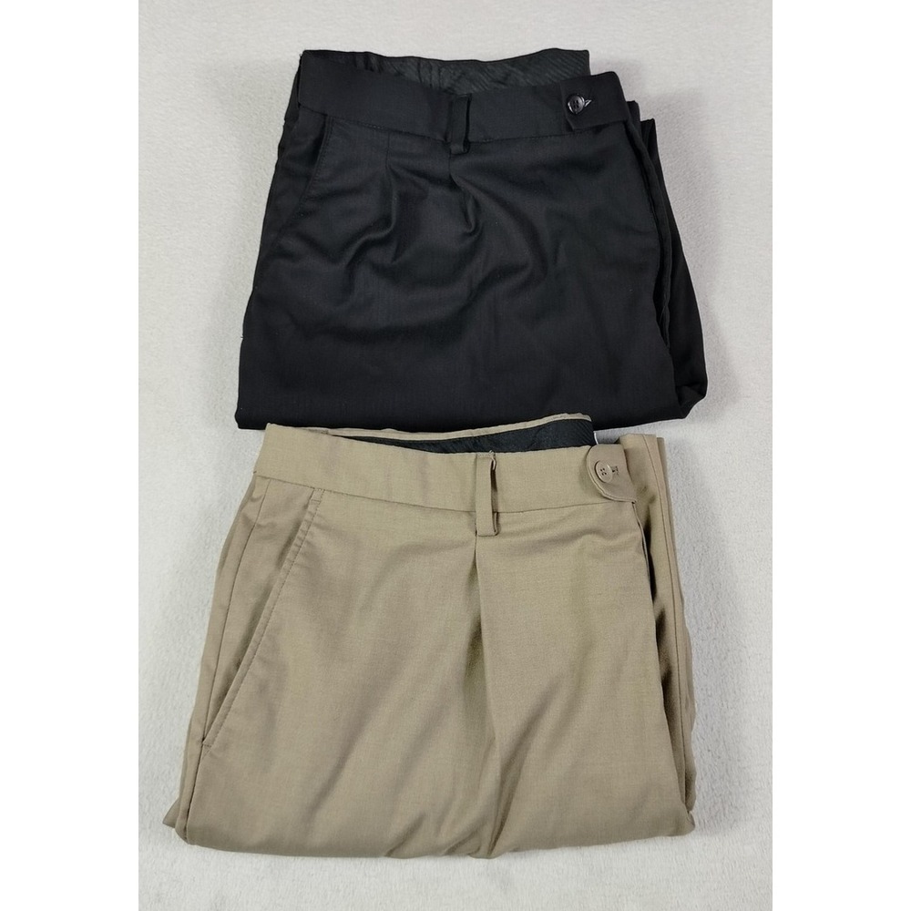 Kilburne And Finch Pants Mens 42 Beige Black Classic Dress Slacks Lot Of 2